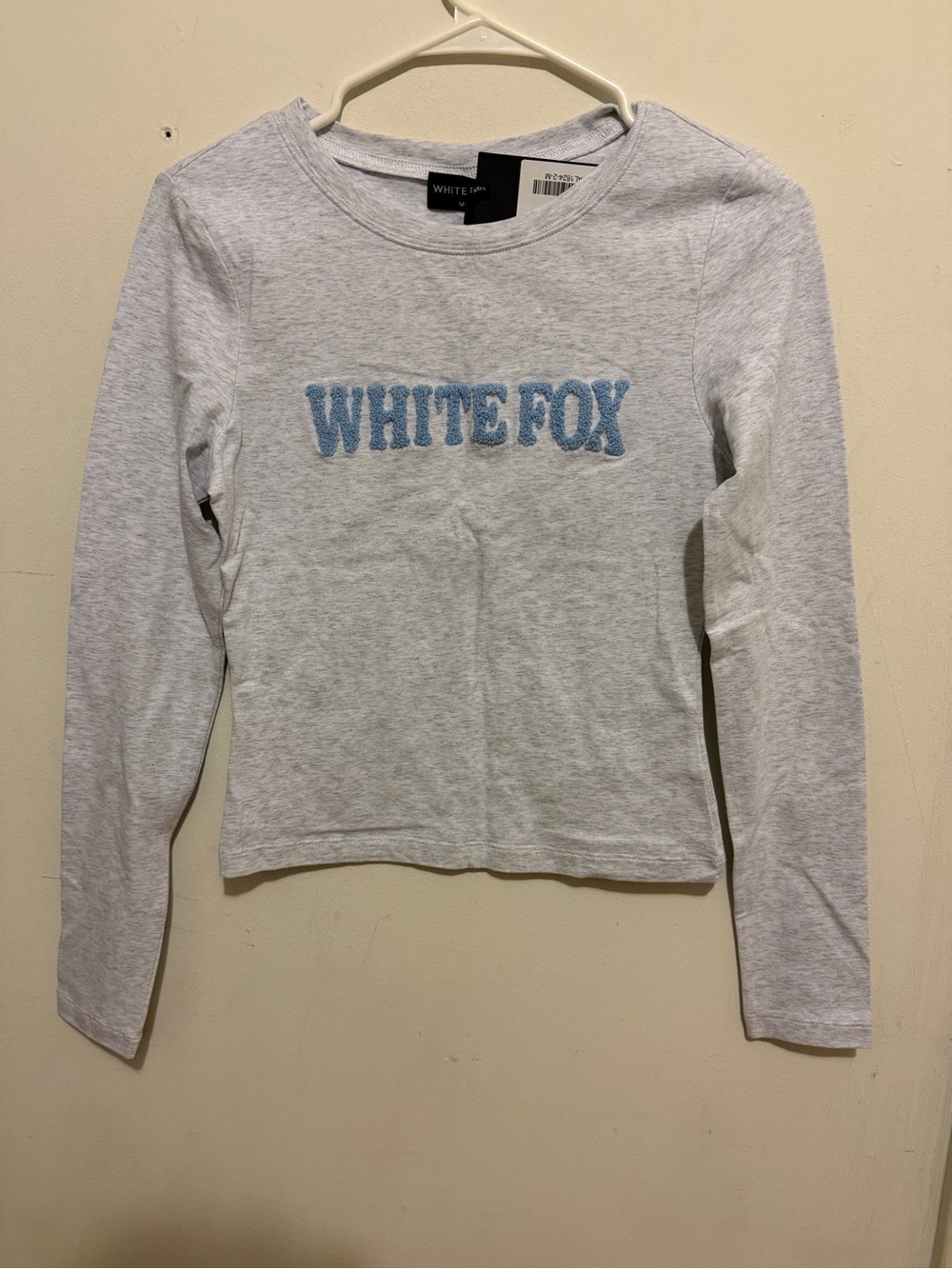 White Fox Stay With My Flame Long Sleeve Baby Tee